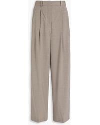 Theory - Pleated Wool-Blend Wide-Leg Pants - Lyst