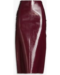 Valentino Garavani - Faux Leather Midi Pencil Skirt - Lyst
