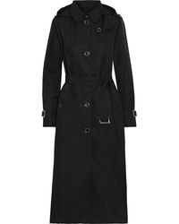 DKNY Shell Hooded Trench Coat Black
