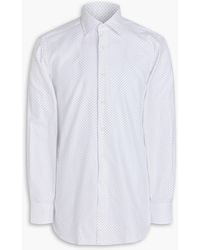 Canali - Polka-Dot Cotton-Jacquard Shirt - Lyst