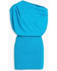 The Sei - Draped Crystal-Embellished Cotton Mini Dress - Lyst