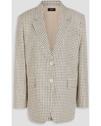 Theory - Gingham Linen-Blend Jacquard Blazer - Lyst