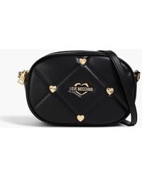 Love Moschino - Embellished Quilted Faux Leather Shoulder Bag - Lyst