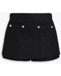 Maje - Skirt-effect Metallic Cotton-blend Bouclé-tweed Shorts - Lyst