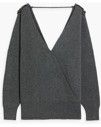 Brunello Cucinelli - Bead-embellished Ribbed Cashmere Sweater - Lyst