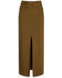 Nanushka - Muyta Ring Embellished Ribbed Cotton-blend Midi Skirt - Lyst