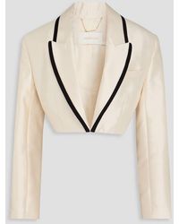Zimmermann - Cropped Wool And Silk-blend Gabardine Jacket - Lyst