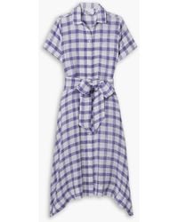 Lisa Marie Fernandez - Checked Linen-blend Gauze Midi Shirt Dress - Lyst