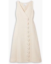 Lisa Marie Fernandez - Scalloped Checked Cotton-blend Bouclé-jacquard Midi Dress - Lyst