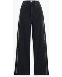 FRAME - Le Sleek Straight Studded High-Rise Straight-Leg Jeans - Lyst