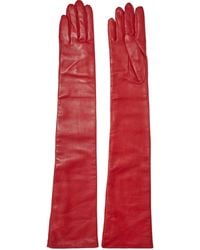 Lanvin Leather Gloves Crimson - Red
