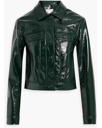 Proenza Schouler - Cropped Crinkled Faux Patent-leather Jacket - Lyst