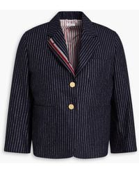 Thom Browne - Pinstriped Brushed Wool And Cashmere-blend Blazer - Lyst