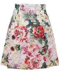 Dolce & Gabbana Embellished Metallic Cotton-blend Brocade Mini Skirt - Multicolour