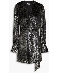 Jonathan Simkhai - Wrap-Effect Metallic Fil Coupé Devoré-Velvet Mini Dress - Lyst