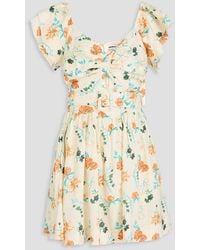 Solid & Striped - The renata minikleid aus einer leinenmischung mit floralem print und cut-outs - Lyst