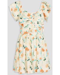 Solid & Striped - The Renata Cutout Floral-print Linen-blend Mini Dress - Lyst