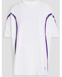 adidas By Stella McCartney - Mesh-paneled Printed Stretch-jersey T-shirt - Lyst