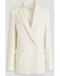 Galvan London - Double-breasted Pinstriped Wool-blend Blazer - Lyst