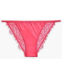 Love Stories - Satin And Lace Low-rise Briefs - Lyst