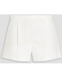 Valentino Garavani - Pleated Linen-canvas Shorts - Lyst