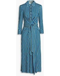 Diane von Furstenberg - Sana Printed Jersey Midi Wrap Dress - Lyst