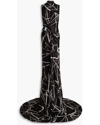 Rick Owens - Drapierte robe aus cupro mit print - Lyst