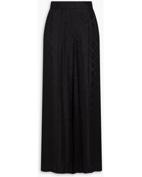 Jonathan Simkhai - Hose "kyra" mit weitem bein aus glänzendem jacquard mit schlangenprint - Lyst