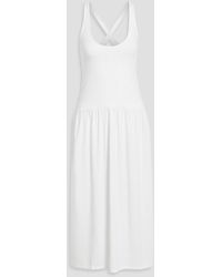 Another Tomorrow - Stretch Cotton And Lyocell-Blend Jersey Midi Dress - Lyst