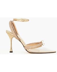 Mach & Mach - Georgia Crystal-embellished Leather And Pvc Pumps - Lyst