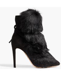 Gianvito Rossi - Moritz Shearling-trimmed Suede Ankle Boots - Lyst