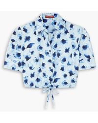Altuzarra - Ben cropped hemd aus baumwollpopeline mit floralem print - Lyst