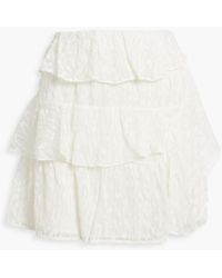 IRO - Looks Tiered Devoré Silk-chiffon Mini Skirt - Lyst