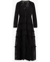 maje wool and organza dual-fabric dress Wool and organza dual-fabric dress