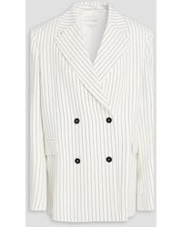 Loulou de Saison - Double-Breasted Pinstriped Twill Blazer - Lyst