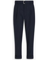 Officine Generale - Hugo Tapered Pinstriped Grain De Poudre Wool Pants - Lyst