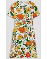 Stella McCartney - Ruffle-trimmed Floral-print Twill Mini Dress - Lyst