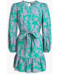 Heidi Klein - Belted Paisley-print Cotton-blend Poplin Mini Dress - Lyst