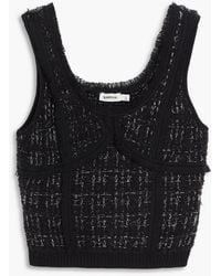 Jonathan Simkhai - Metallic Bouclé-Tweed Bustier Top - Lyst