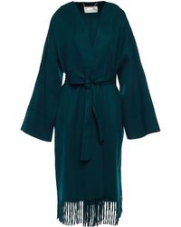 Zimmermann Ladybeetle Belted Wool-blend Felt Coat - Green