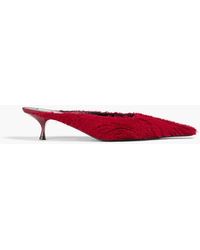 Victoria Beckham - Fringed Crepe Mules - Lyst