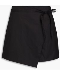 FRAME - Wrap-effect Cotton-poplin Mini Skirt - Lyst