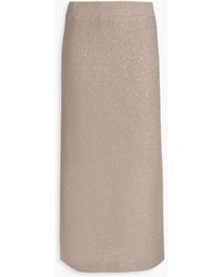 Brunello Cucinelli - Sequined Linen, Cashmere And Silk-blend Midi Dress - Lyst