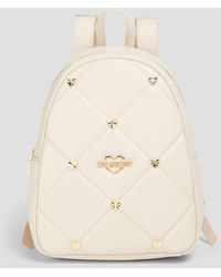 Love Moschino - Embellished Quilted Faux Leather Backpack - Lyst