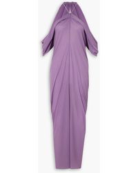 JW Anderson - Schulterfreies midikleid aus jersey mit raffungen - Lyst