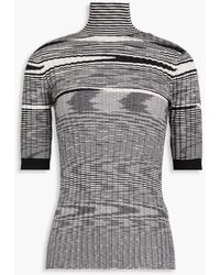 Missoni - Space-dyed Ribbed Cashmere And Silk-blend Turtleneck Top - Lyst