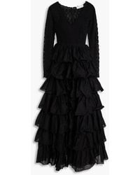 Zimmermann - Tiered Broderie Anglaise Cotton And Mousseline Gown - Lyst