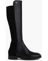 Stuart Weitzman - Keelan Leather And Neoprene Knee Boots - Lyst