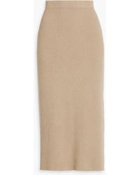 By Malene Birger - Kyra Ribbed Ecovero-Blend Midi Skirt - Lyst