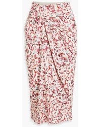 Isabel Marant - Jeldia Draped Printed Stretch-Jersey Midi Skirt - Lyst